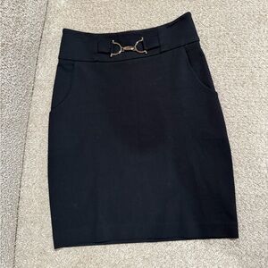 Cache Elegant Black Pencil Skirt
